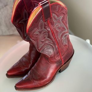 Justin Red Cowboy Boots 6.5